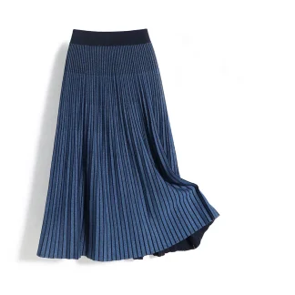 Blue Pleated Skirt