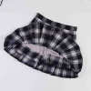 Plaid Pleated Skirt with Short - Image 3