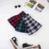 Plaid Pleated Skirt with Short - Image 4