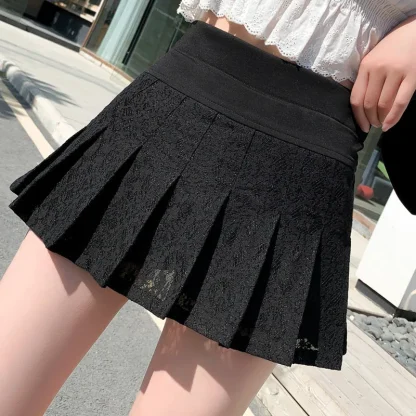 Ultra-short Lace Mini Pleated Skirt