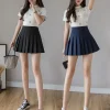 High-waist Top Stitched Pleated Skirt - Image 3