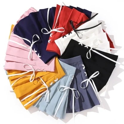 Lace-up Pleated Skirt - Image 5
