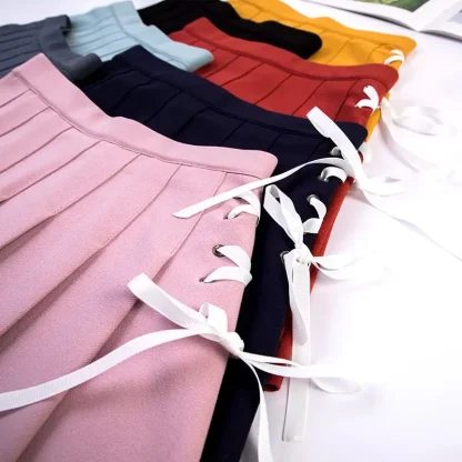 Lace-up Pleated Skirt - Image 6