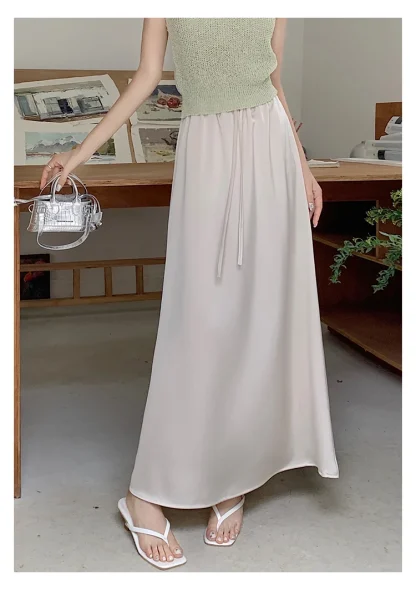 Soft Neutral Elegant Pleated Skirt