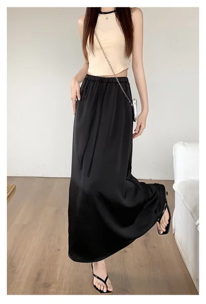 Soft Neutral Elegant Pleated Skirt - Image 6