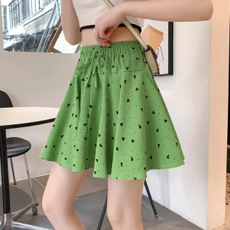 Green Pleated Skirt