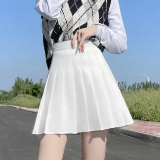 White Pleated Skirt