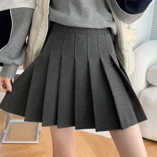 Zippered Sexy Solid Pleated Mini Skirts