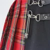 Irregular Red Plaid Pleated Skirt - Image 5