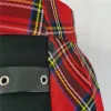 Irregular Red Plaid Pleated Skirt - Image 6