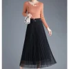 Long Black Mesh Pleated Skirt - Image 4