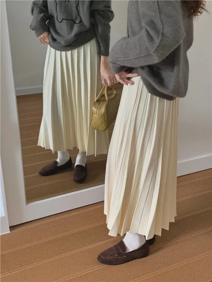 Knitted Thicken Pleated Skirts - Image 5