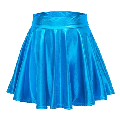 Shiny Metallic Pleated Mini Skirts - Image 7