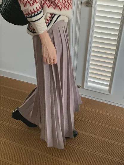 Knitted Thicken Pleated Skirts - Image 7