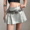 Solid Mini Metallic Pleated Skirts - Image 6