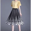 Floral Print Mesh Pleated Skirt - Image 3