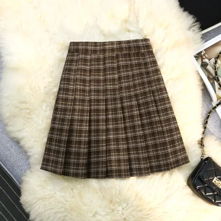 Plaid Vintage-style Pleated Skirts