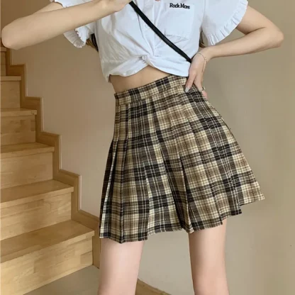 Chic Plaid Pleated Skirts - Image 3