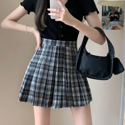 Chic Plaid Pleated Skirts