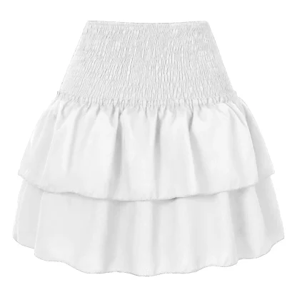 Tiered Ruffle Smock Pleated Skirts