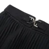 Long Black Mesh Pleated Skirt - Image 6